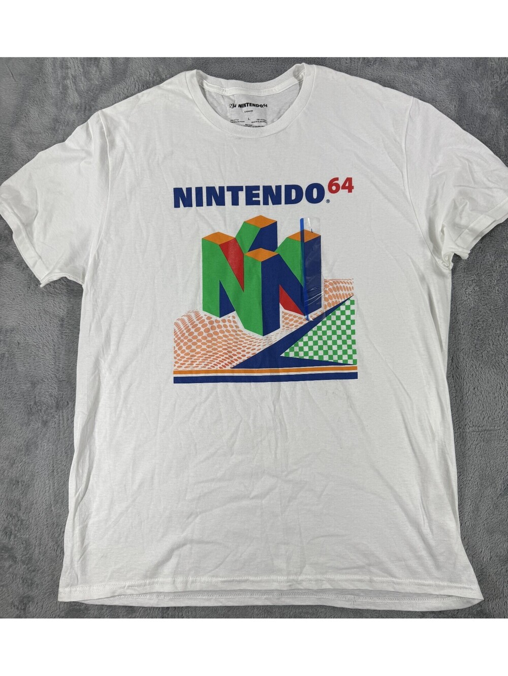 Nintendo N64 Classic Gaming Logo Retro 90's White T-Shirt Unisex Size Large
